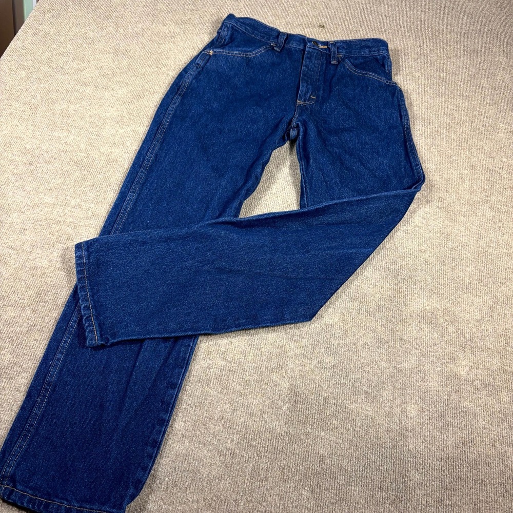 Wrangler Rustler Jeans Mens 30x30 Blue Denim Cotton Regular Fit Straight Leg